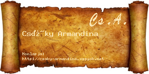 Csáky Armandina névjegykártya
